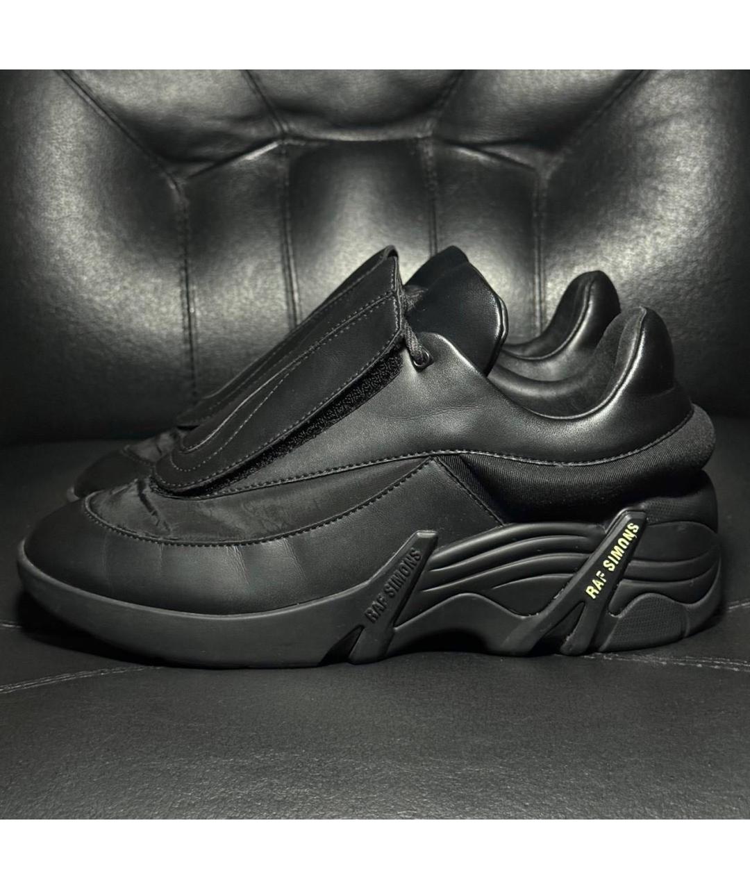 RAF SIMONS Черные кожаные кроссовки, фото 3