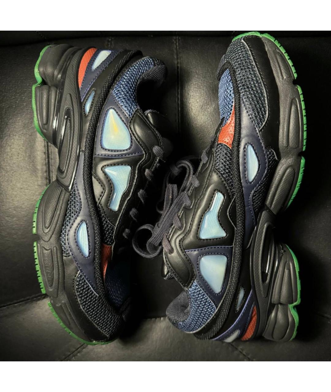 ADIDAS X RAF SIMONS Синие текстильные низкие кроссовки / кеды, фото 4