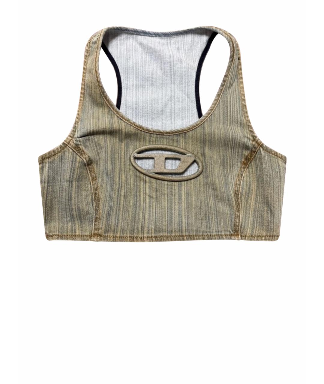 DIESEL Хаки хлопковая майка, фото 1