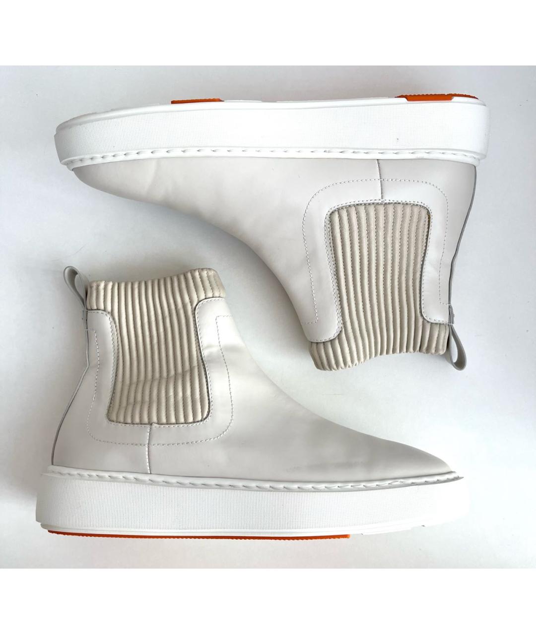 SANTONI Бежевые кожаные полусапоги, фото 9