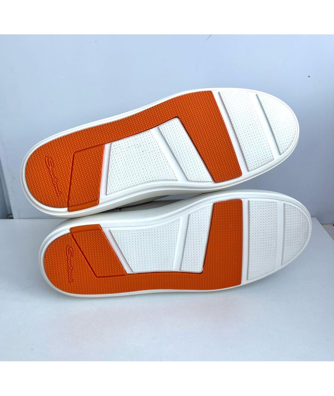 SANTONI Бежевые кожаные полусапоги, фото 5