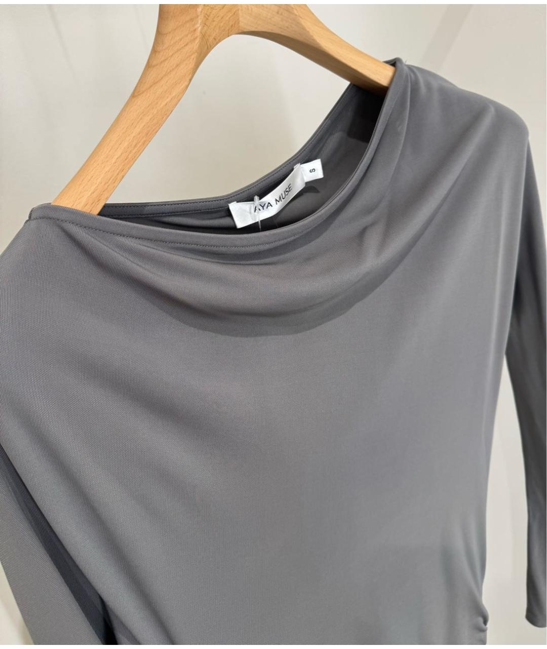 Aya Muse Серое вискозное платье, фото 3