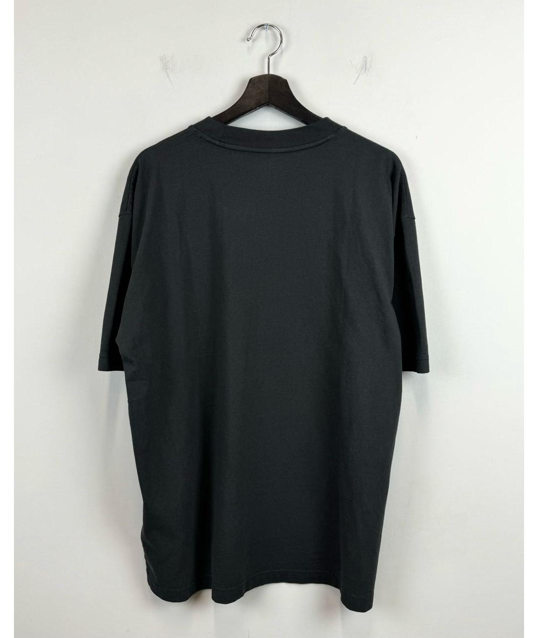 YEEZY Черная хлопковая футболка, фото 2