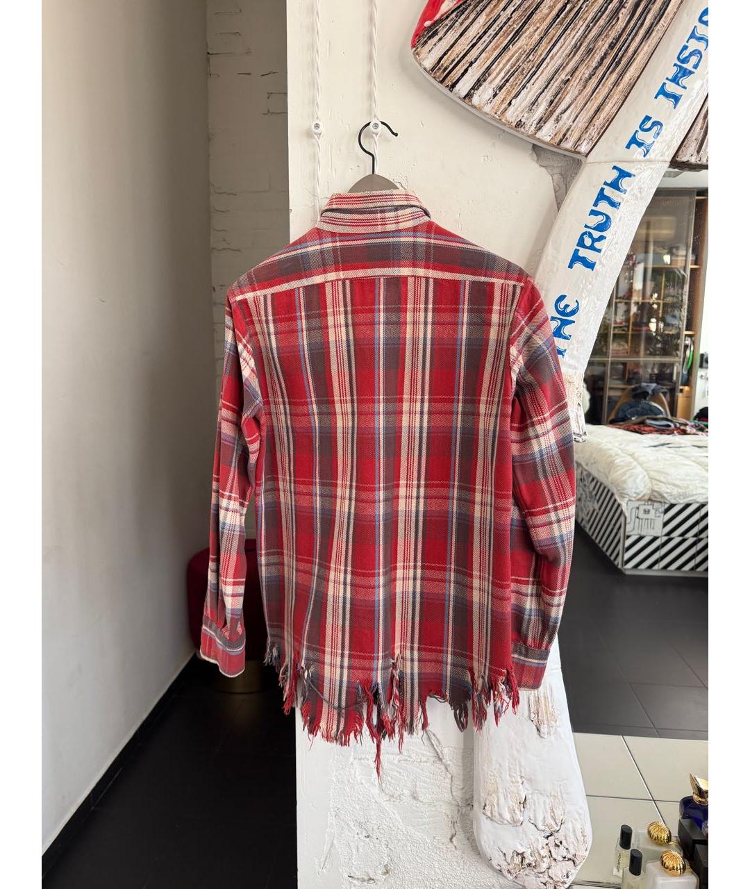 R13 Красная хлопковая рубашка, фото 2