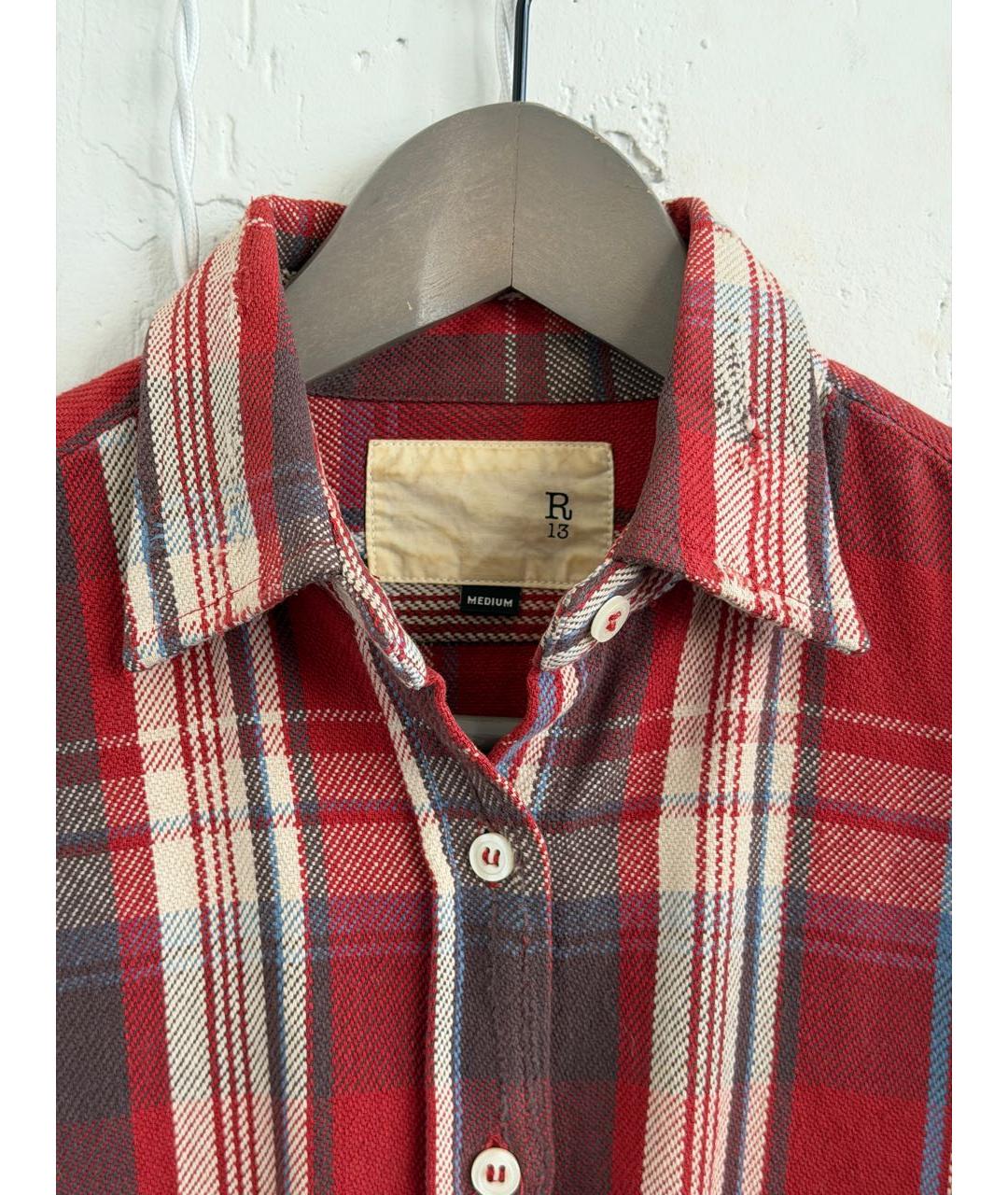 R13 Красная хлопковая рубашка, фото 3