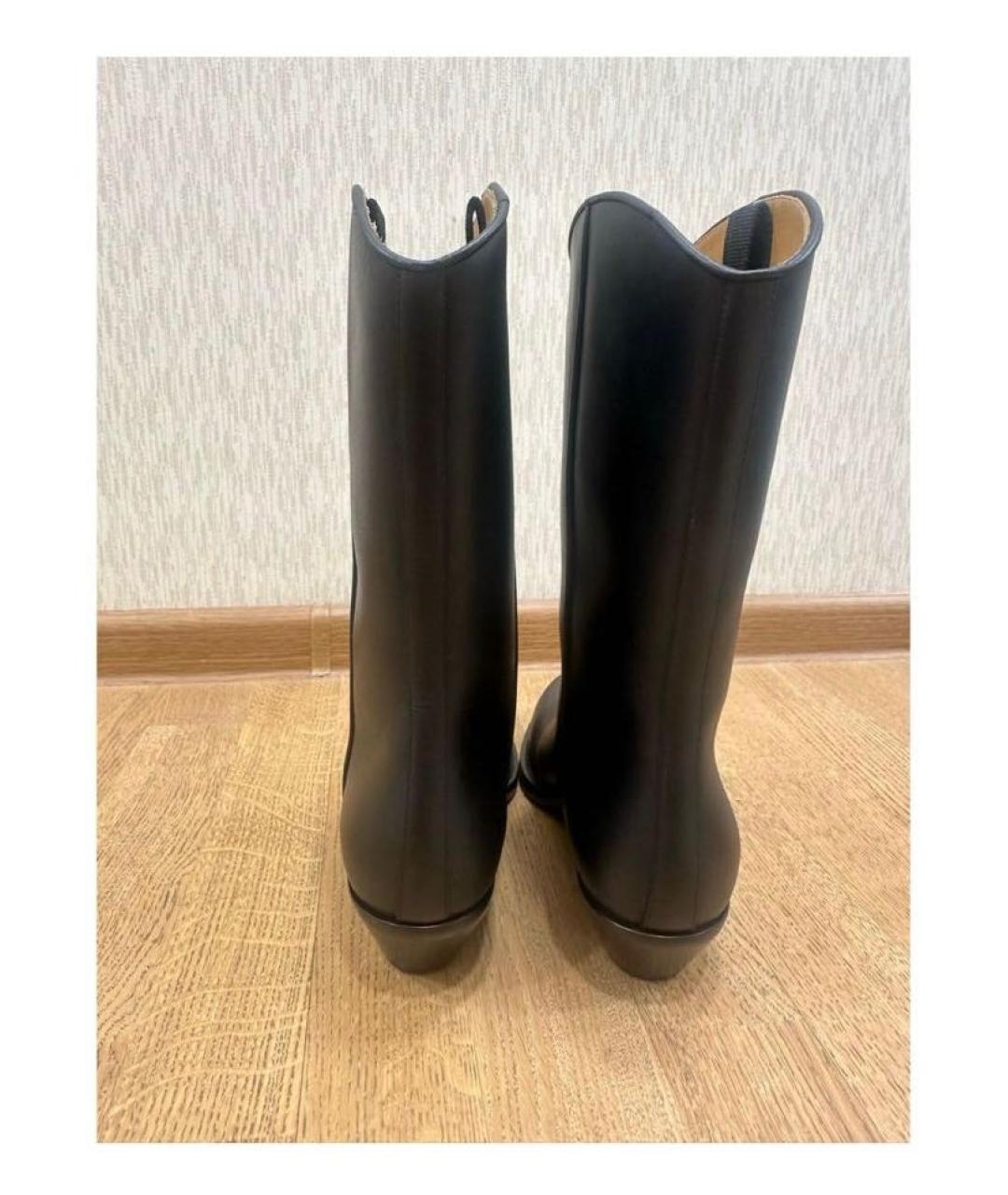 CHRISTIAN DIOR Черные кожаные полусапоги, фото 4