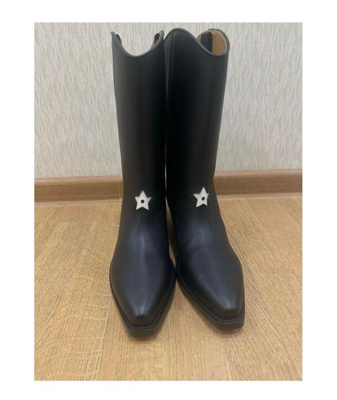 CHRISTIAN DIOR Черные кожаные полусапоги, фото 2