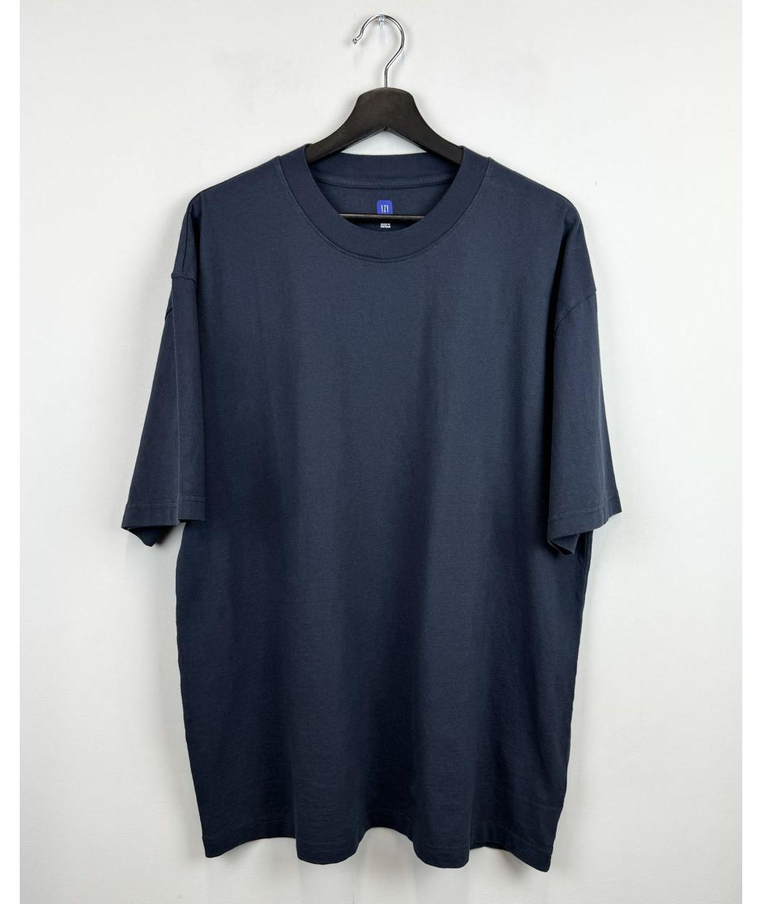 YEEZY Синяя хлопковая футболка, фото 5