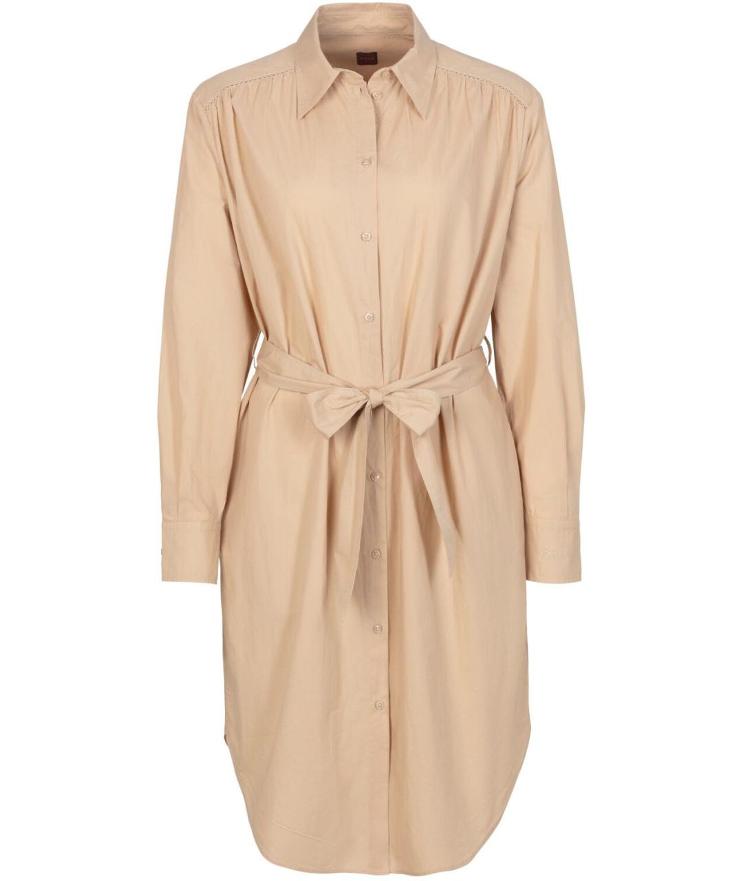 HUGO BOSS Бежевое хлопковое повседневное платье, фото 1