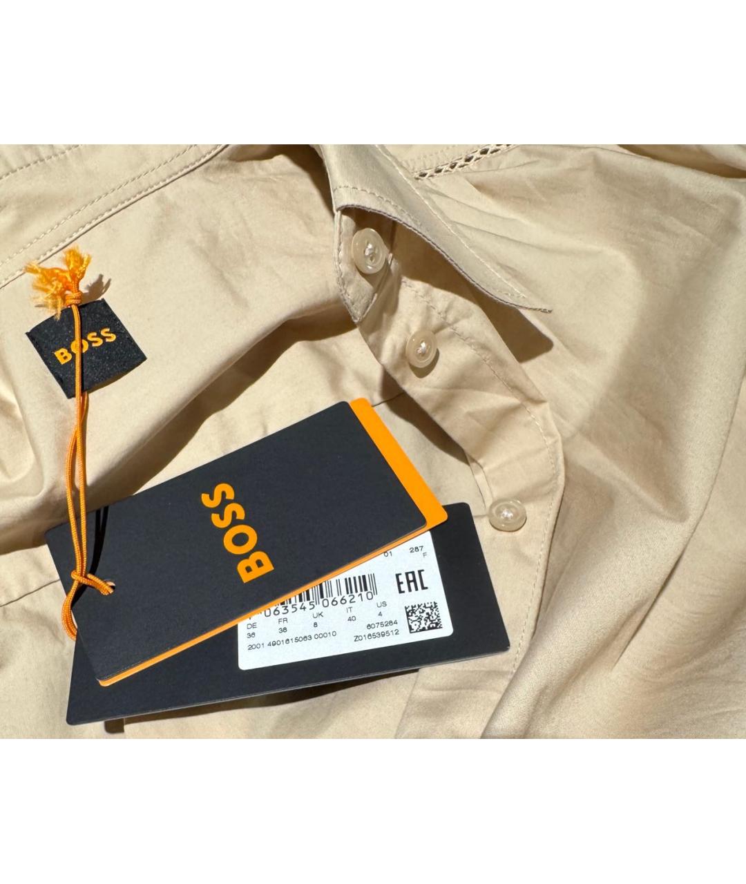 HUGO BOSS Бежевое хлопковое повседневное платье, фото 6