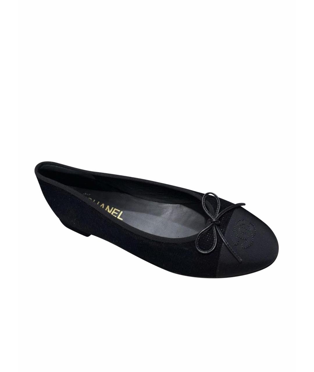CHANEL Черные балетки, фото 1
