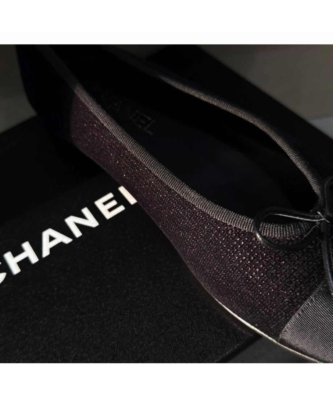 CHANEL Черные балетки, фото 4