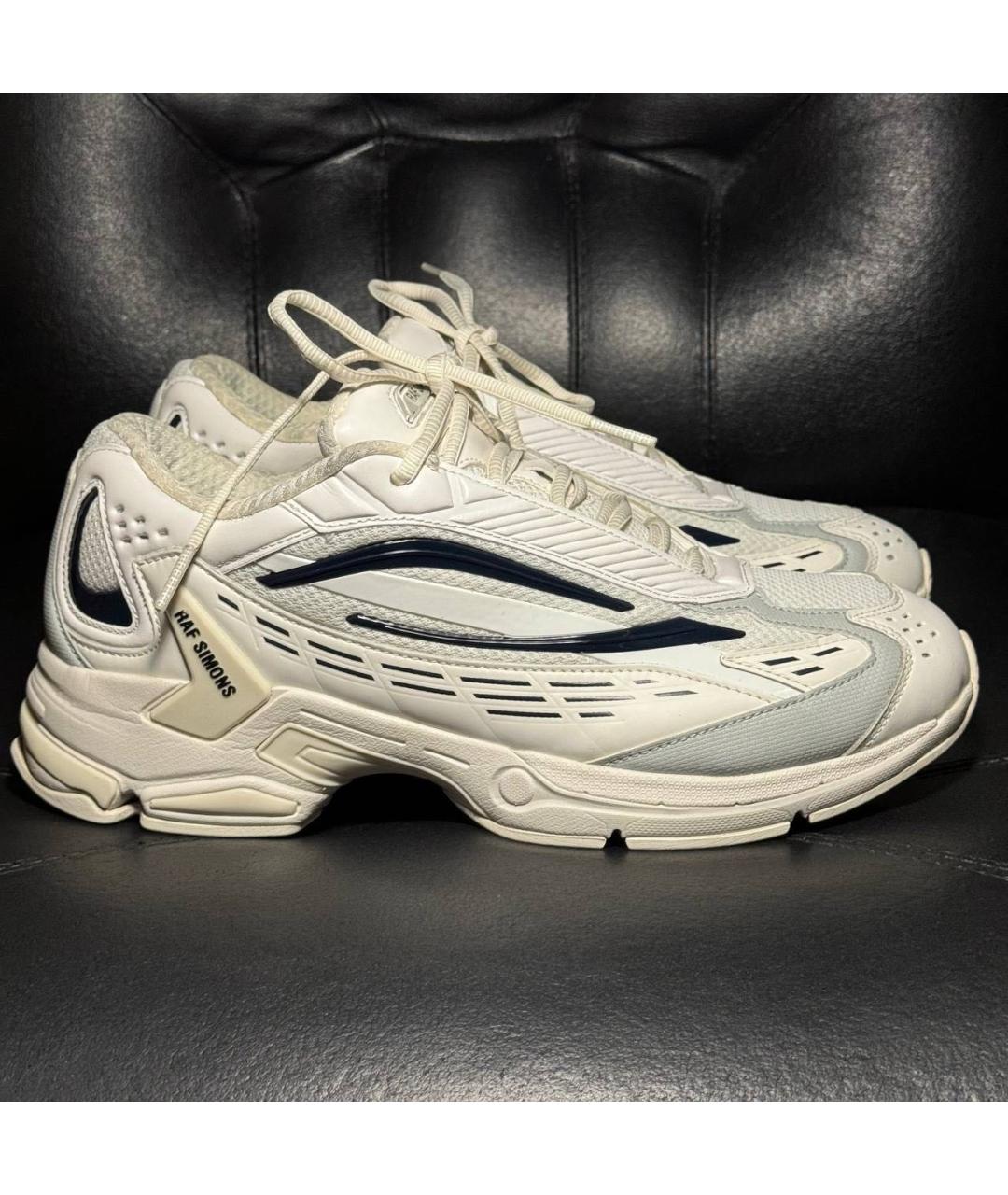 RAF SIMONS Белые текстильные низкие кроссовки / кеды, фото 9