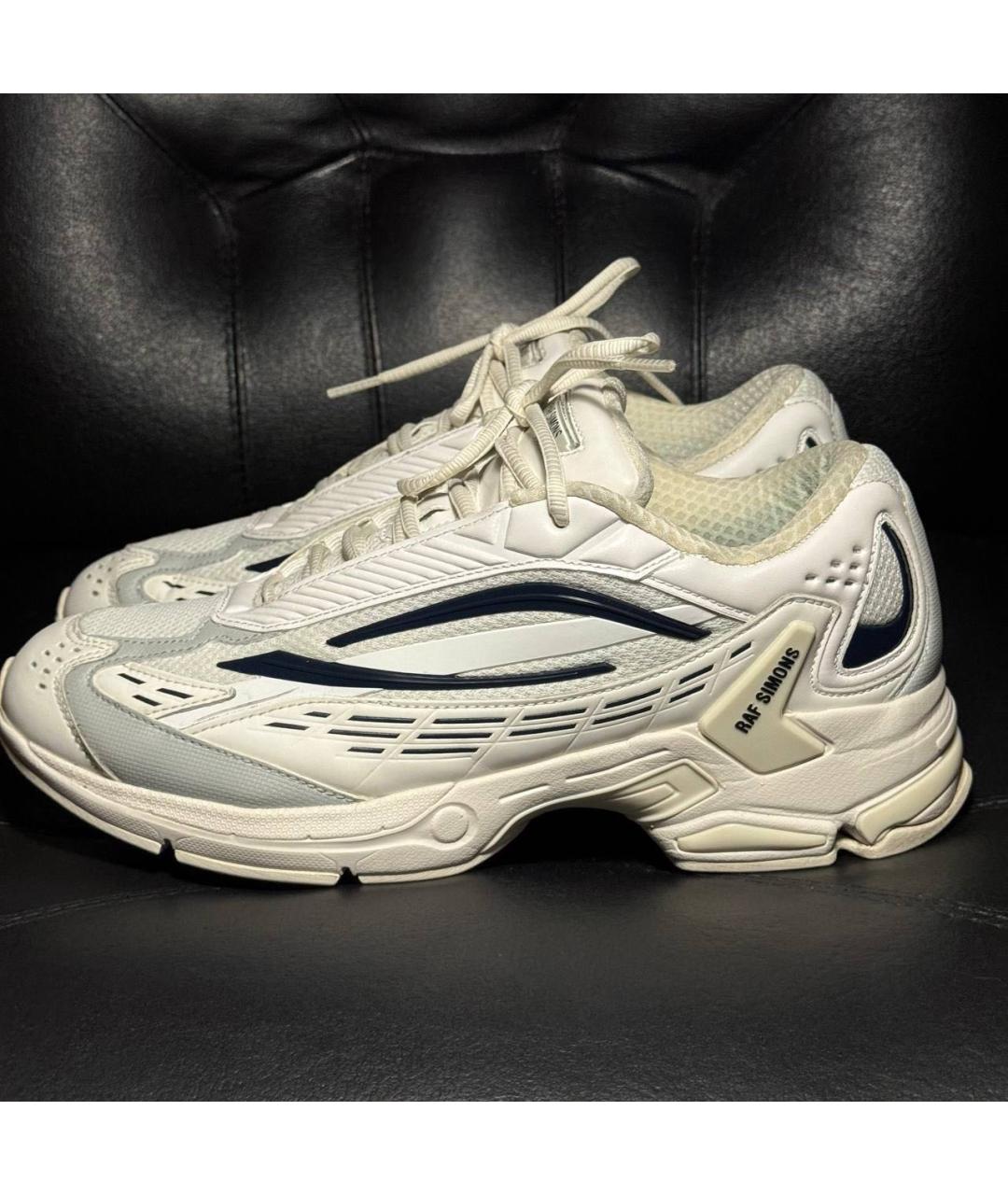 RAF SIMONS Белые текстильные низкие кроссовки / кеды, фото 3