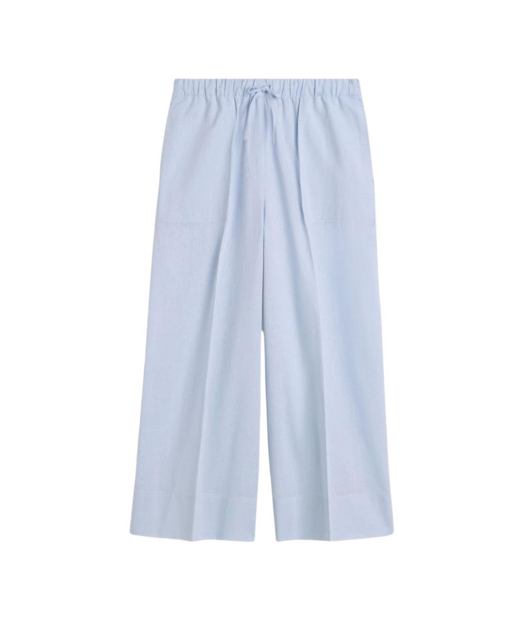 TOTEME Голубые хлопковые прямые брюки, фото 1