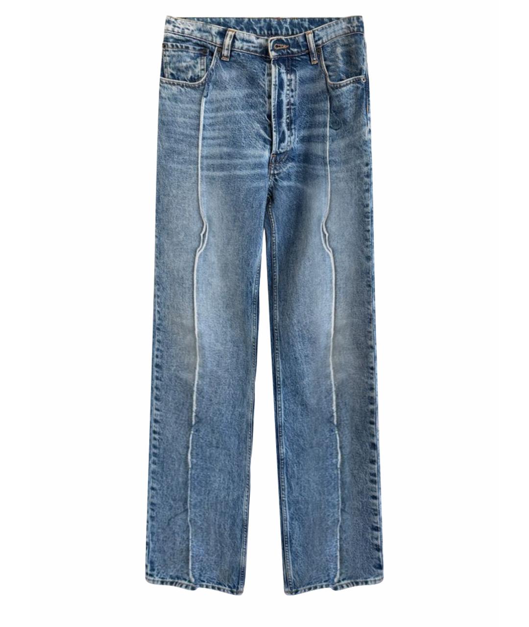 MAISON MARGIELA Синие хлопковые прямые джинсы, фото 1