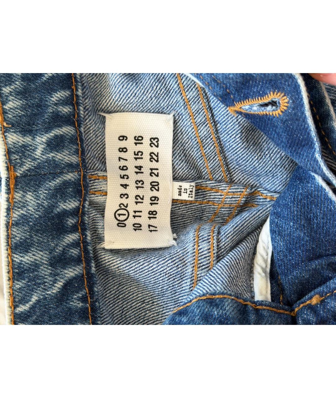 MAISON MARGIELA Синие хлопковые прямые джинсы, фото 3