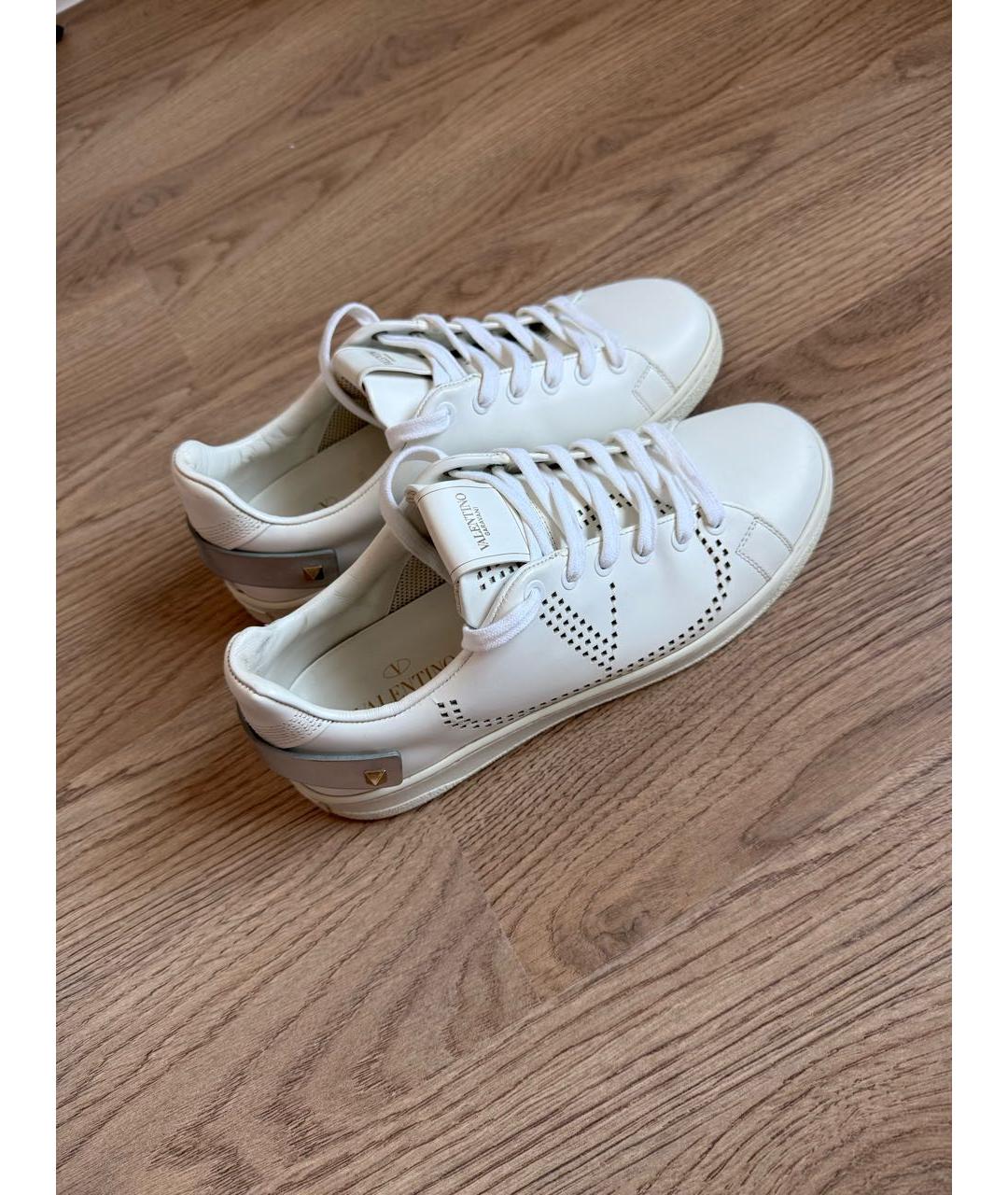 VALENTINO Белые кожаные кеды, фото 3