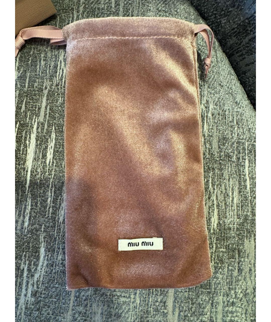 MIU MIU Золотые металлические солнцезащитные очки, фото 6