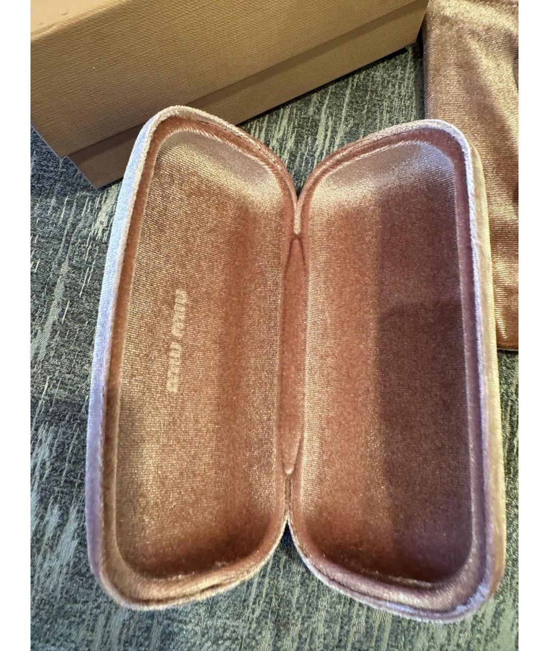 MIU MIU Золотые металлические солнцезащитные очки, фото 7