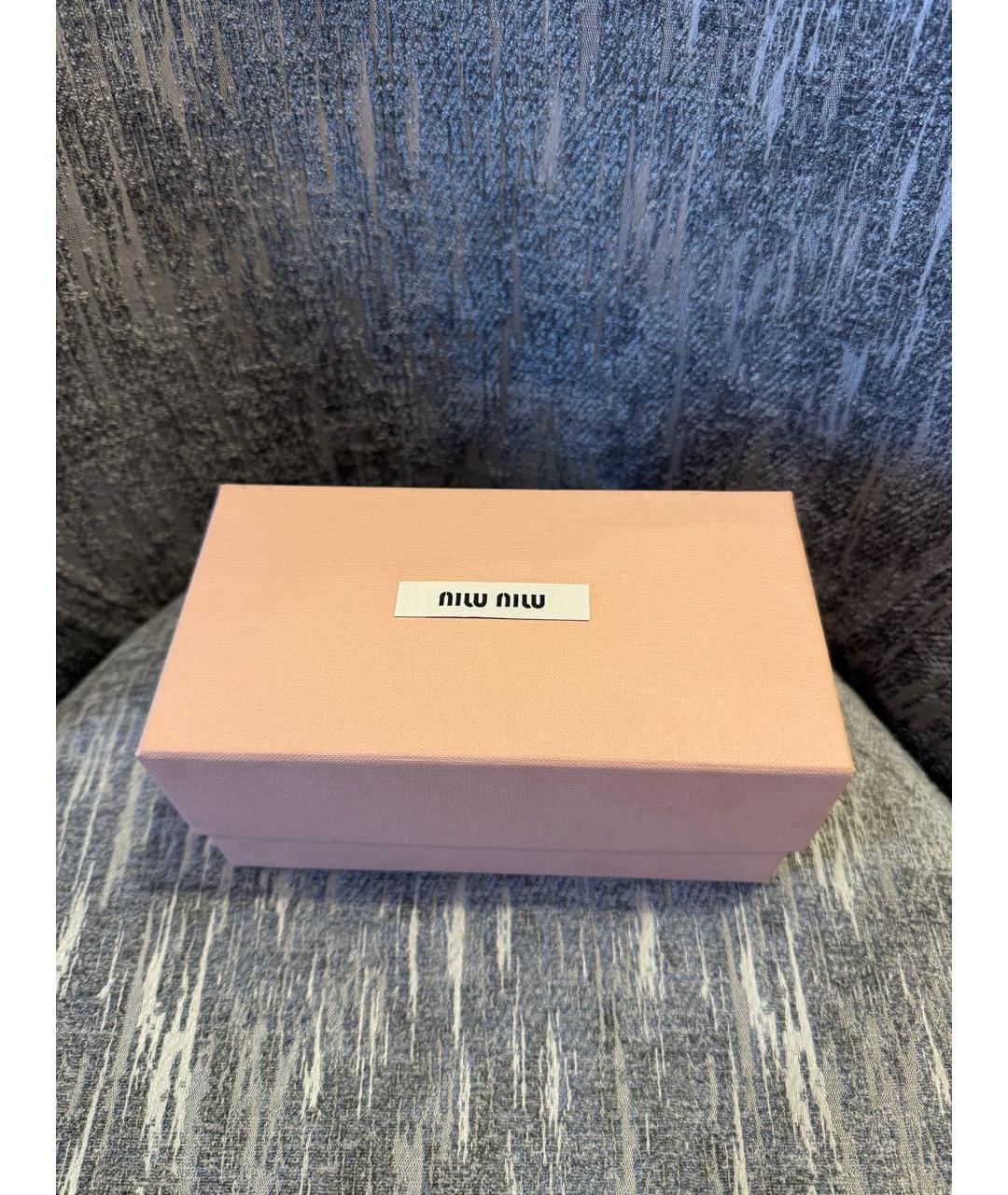 MIU MIU Золотые металлические солнцезащитные очки, фото 4