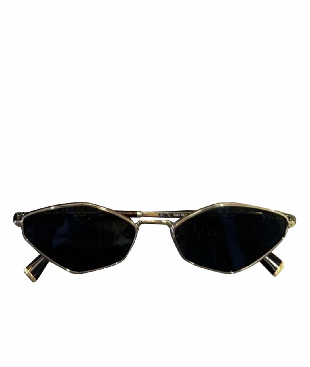 MIU MIU Золотые металлические солнцезащитные очки, фото 1