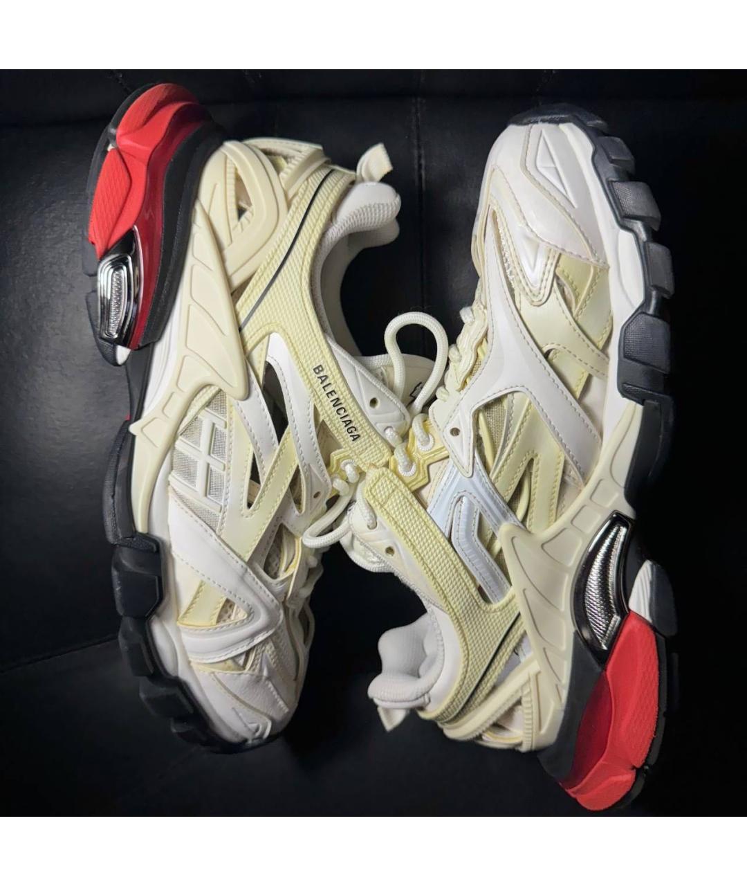 BALENCIAGA Белые текстильные низкие кроссовки / кеды, фото 4