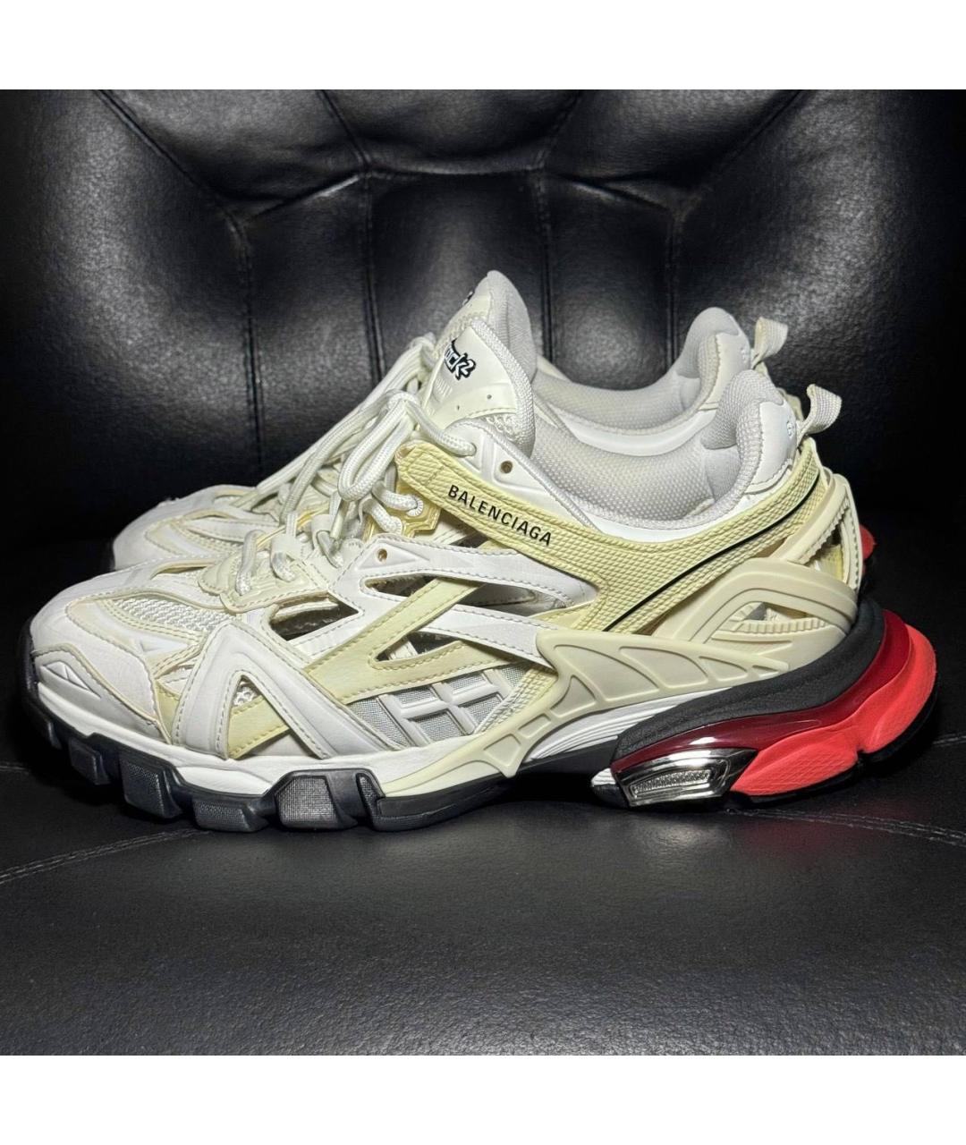 BALENCIAGA Белые текстильные низкие кроссовки / кеды, фото 3