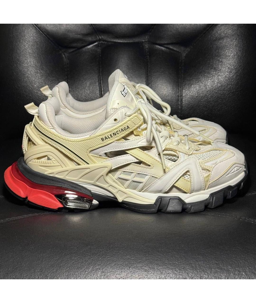 BALENCIAGA Белые текстильные низкие кроссовки / кеды, фото 9