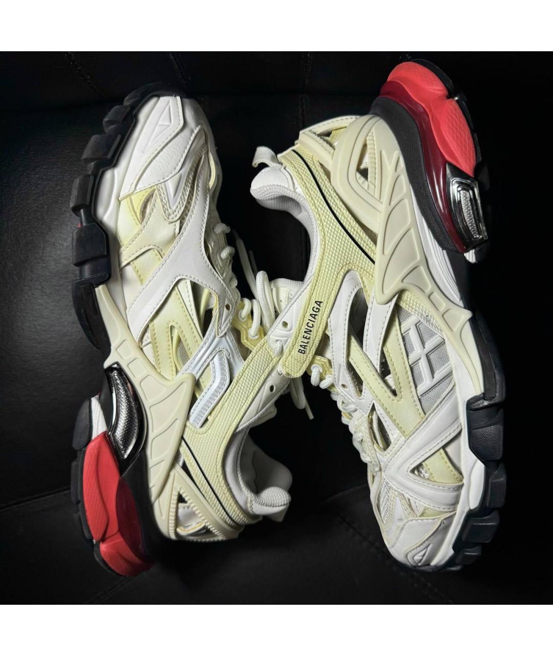 BALENCIAGA Белые текстильные низкие кроссовки / кеды, фото 5