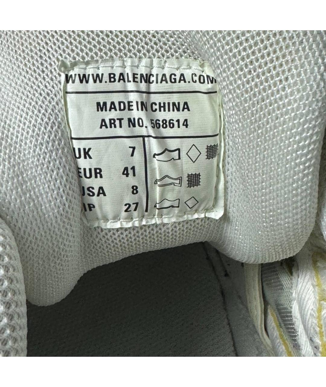 BALENCIAGA Белые текстильные низкие кроссовки / кеды, фото 6