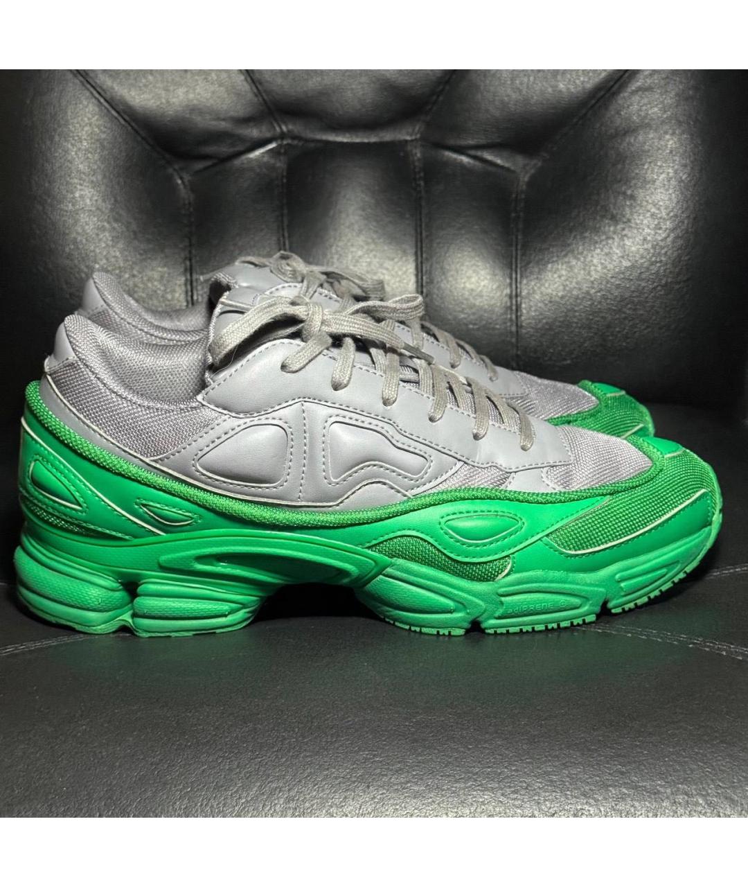 ADIDAS X RAF SIMONS Зеленые текстильные низкие кроссовки / кеды, фото 9