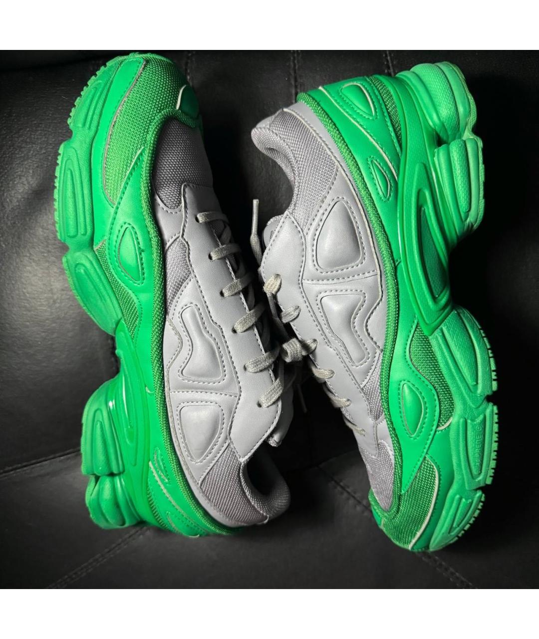 ADIDAS X RAF SIMONS Зеленые текстильные низкие кроссовки / кеды, фото 5