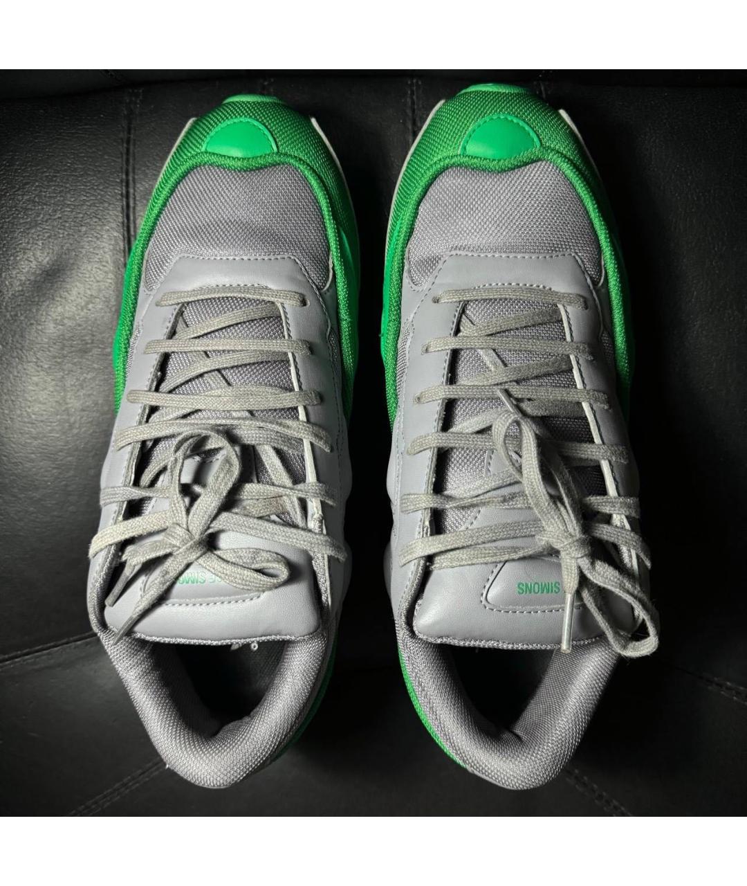 ADIDAS X RAF SIMONS Зеленые текстильные низкие кроссовки / кеды, фото 6