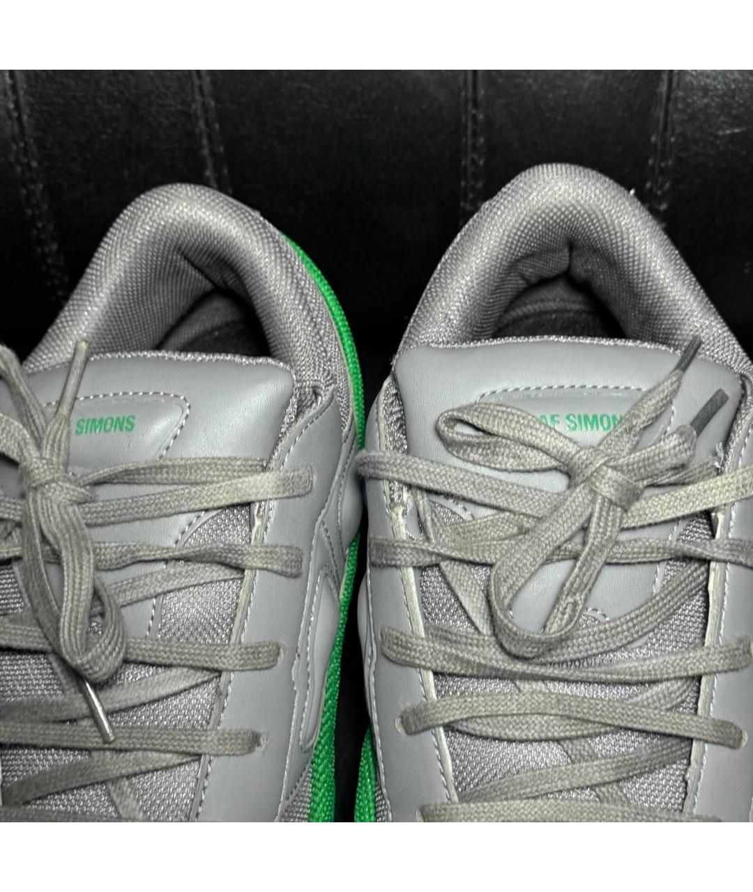 ADIDAS X RAF SIMONS Зеленые текстильные низкие кроссовки / кеды, фото 8