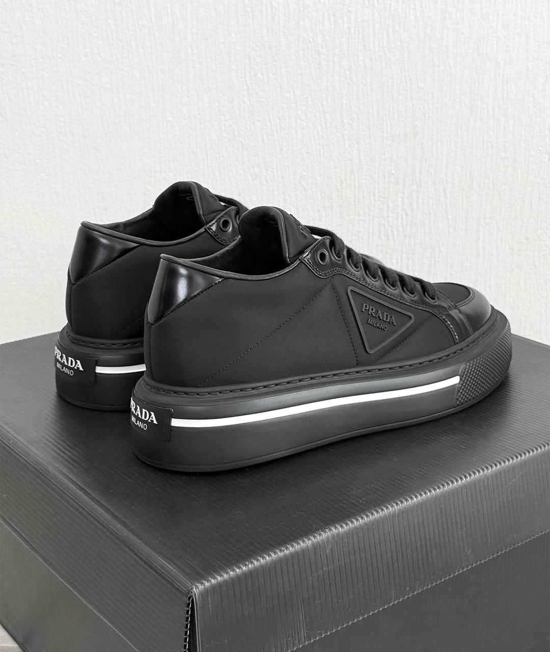 PRADA Черные низкие кроссовки / кеды, фото 6