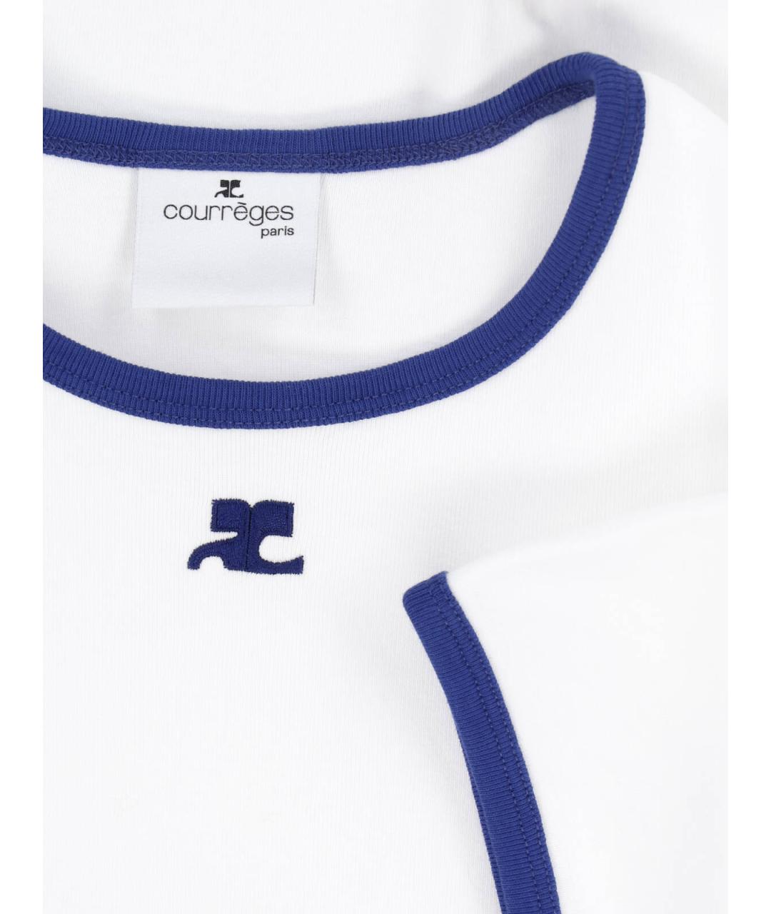 COURREGES Белая хлопковая футболка, фото 3
