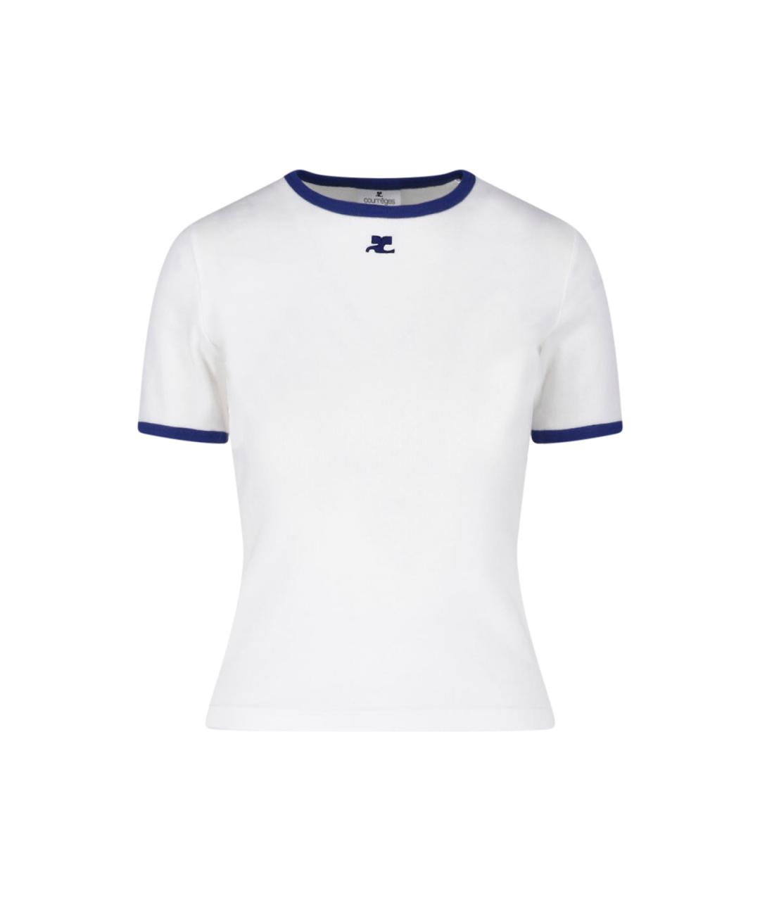 COURREGES Белая хлопковая футболка, фото 1