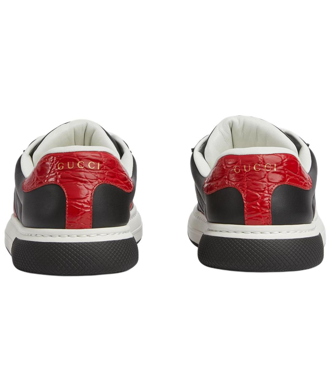 GUCCI Черные кожаные кроссовки, фото 5