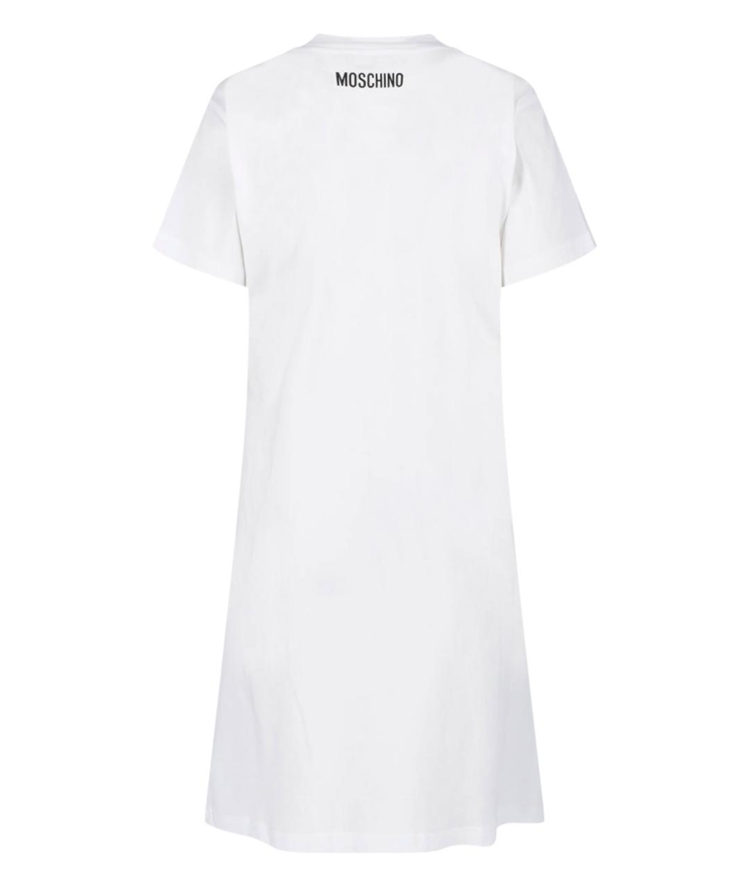 MOSCHINO Белое хлопковое повседневное платье, фото 2