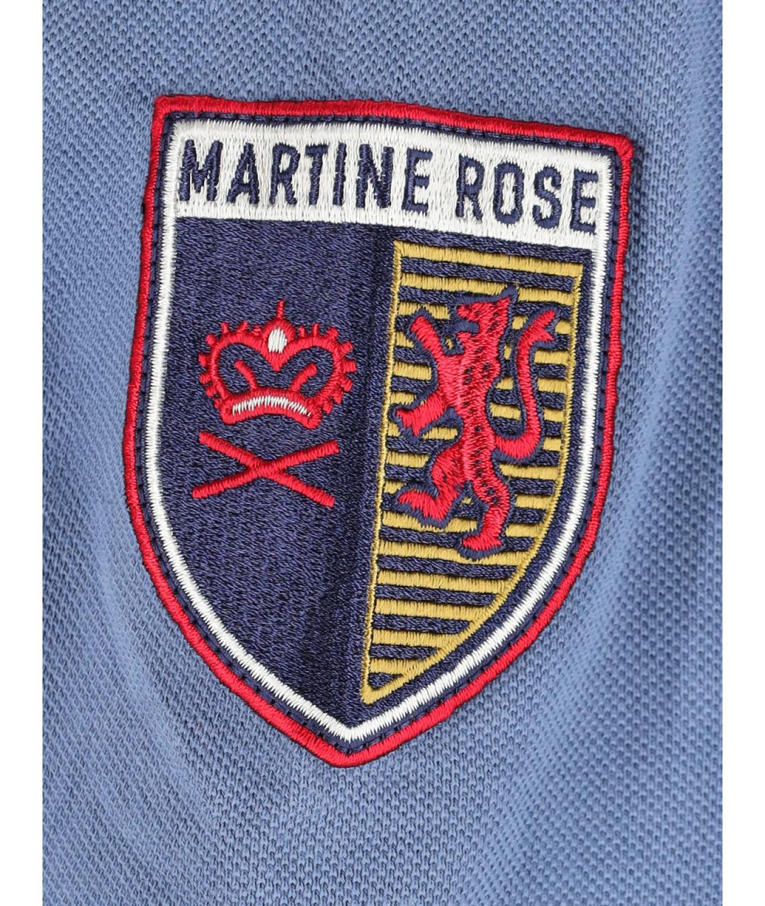 MARTINE ROSE Синее хлопковое поло с длинным рукавом, фото 5