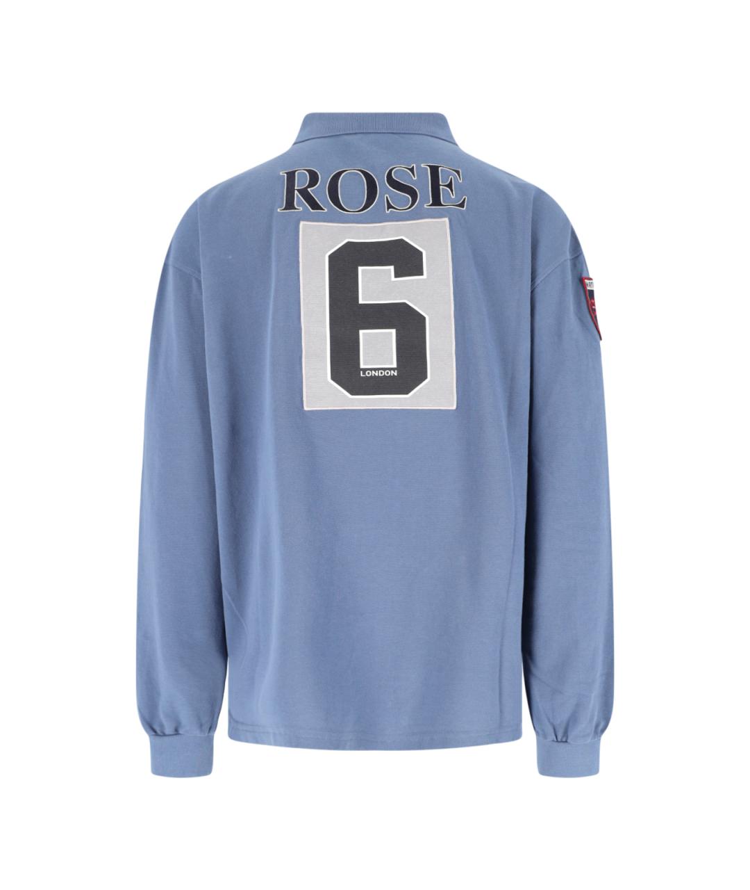 MARTINE ROSE Синее хлопковое поло с длинным рукавом, фото 2