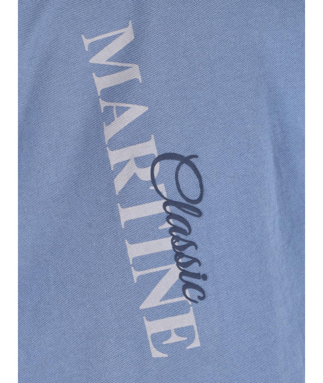 MARTINE ROSE Синее хлопковое поло с длинным рукавом, фото 3