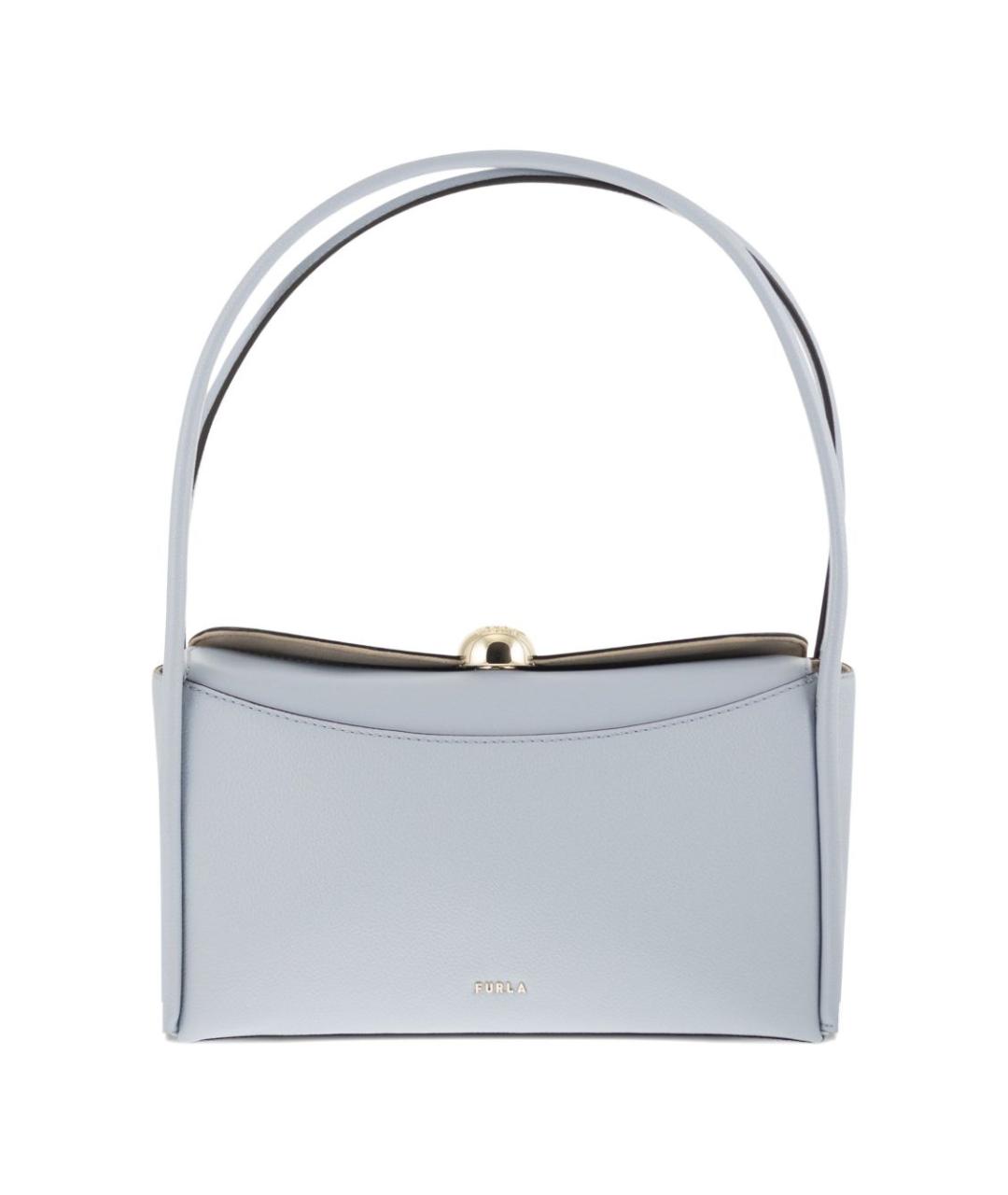 FURLA Голубая кожаная сумка через плечо, фото 1