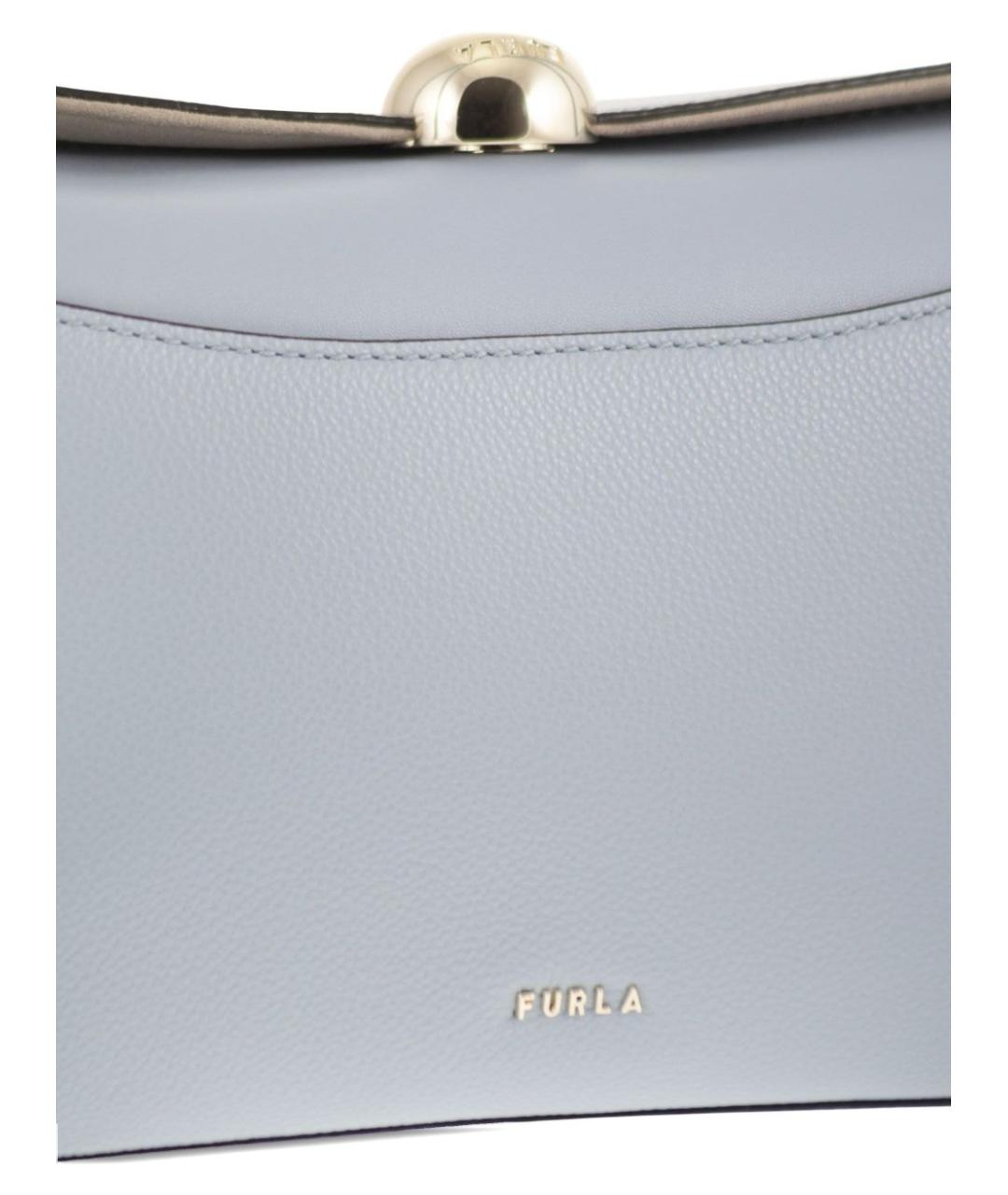 FURLA Голубая кожаная сумка через плечо, фото 5