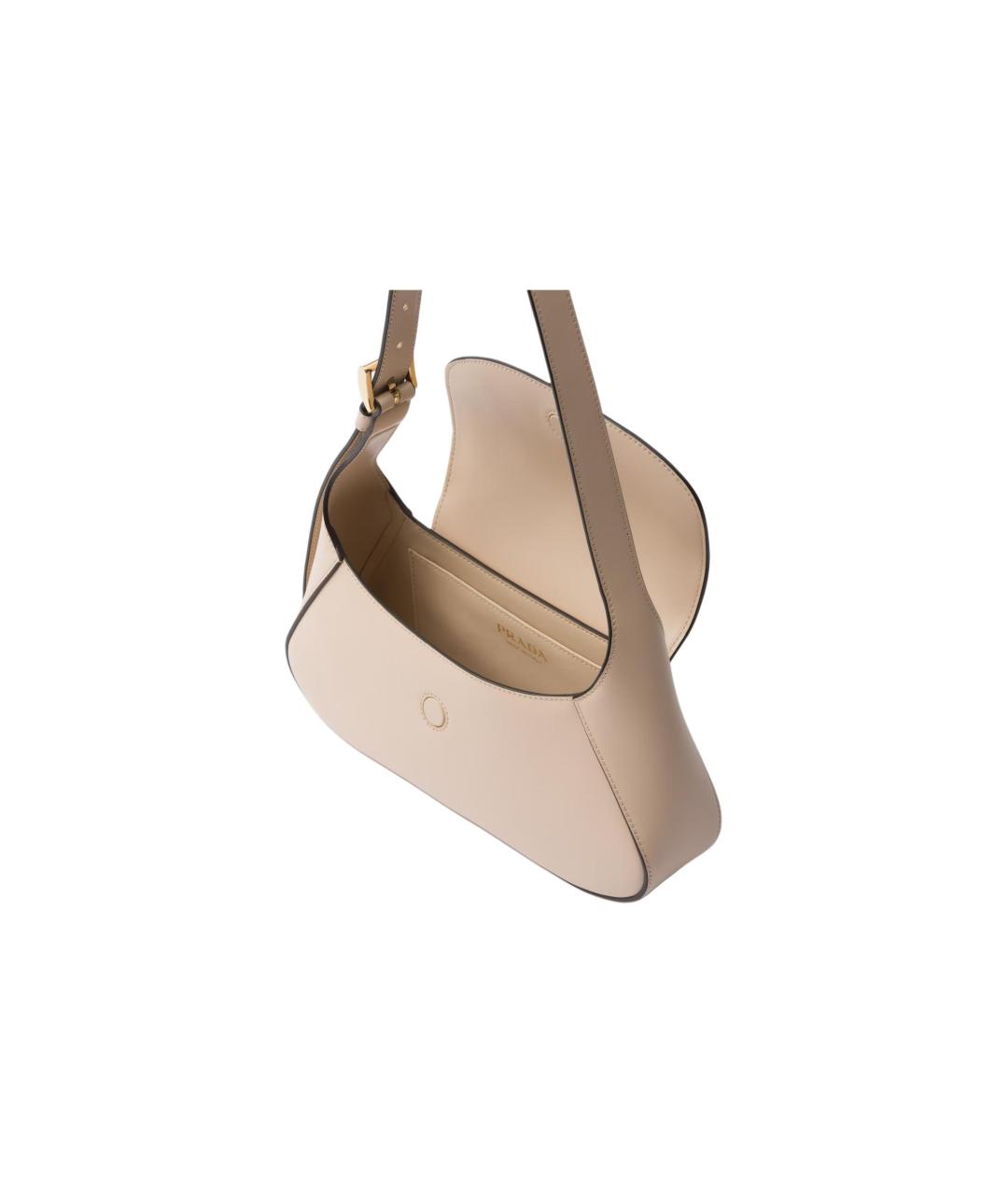 PRADA Бежевая кожаная сумка через плечо, фото 4