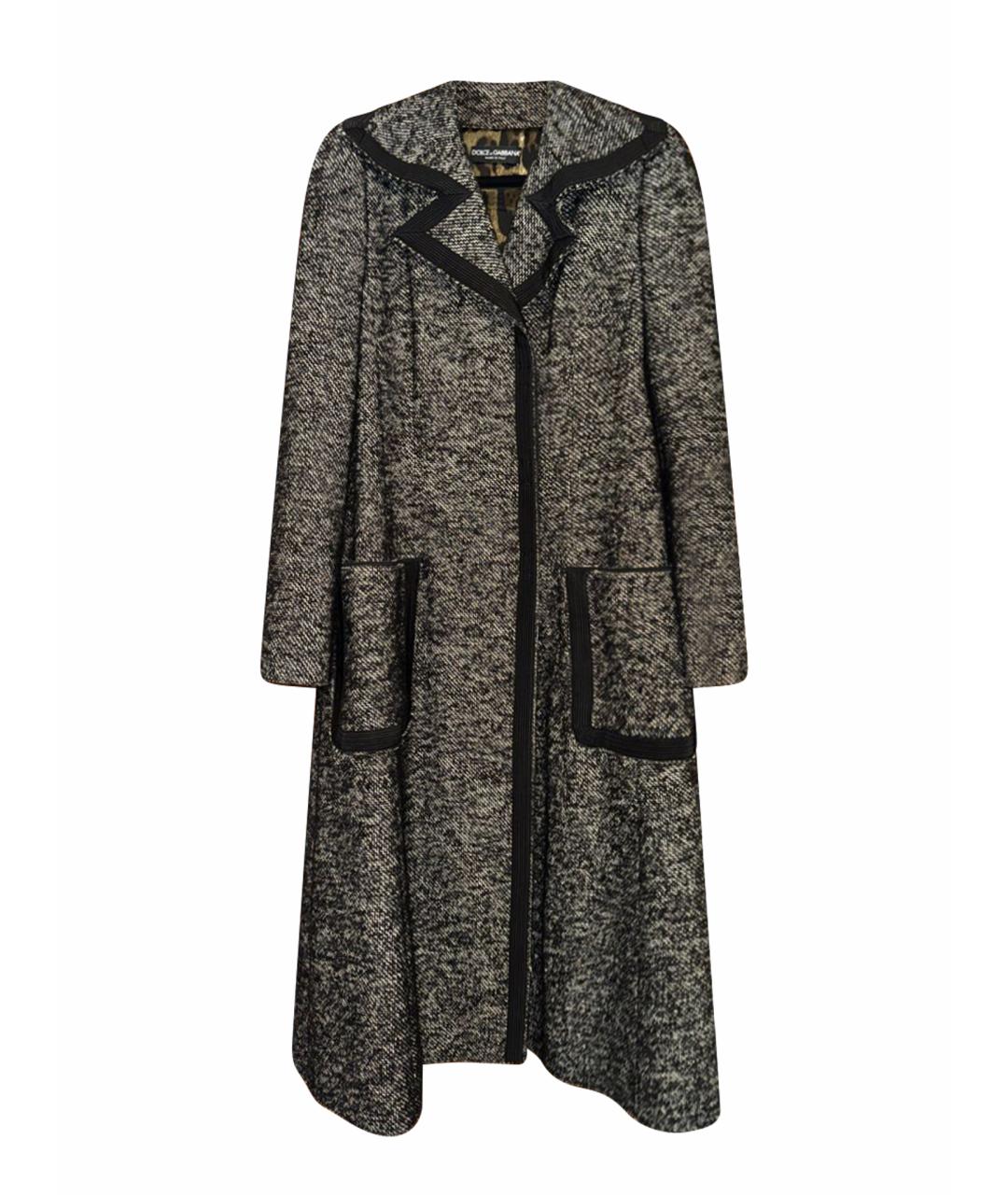 DOLCE&GABBANA Черное шерстяное пальто, фото 1