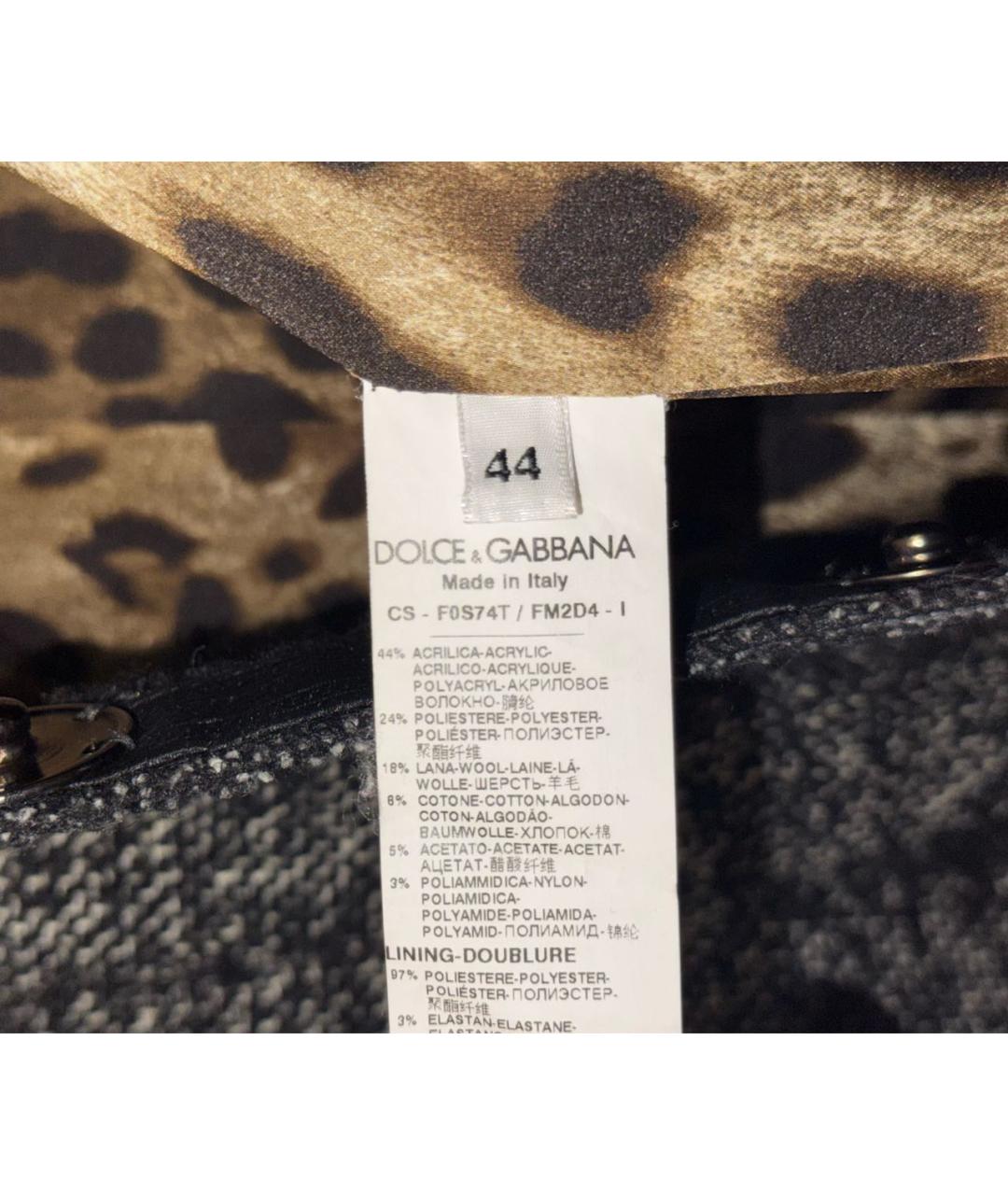 DOLCE&GABBANA Черное шерстяное пальто, фото 6