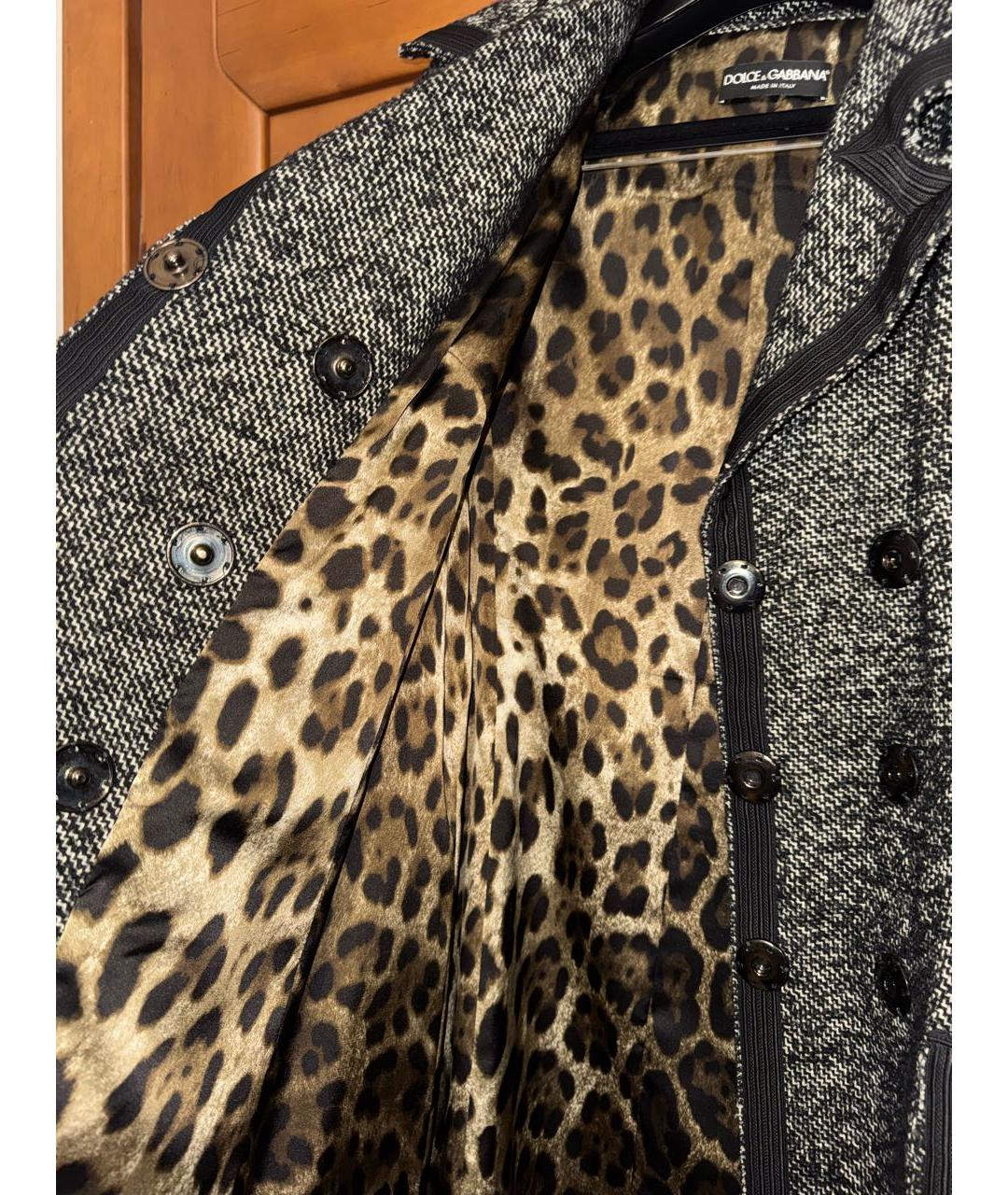 DOLCE&GABBANA Черное шерстяное пальто, фото 5