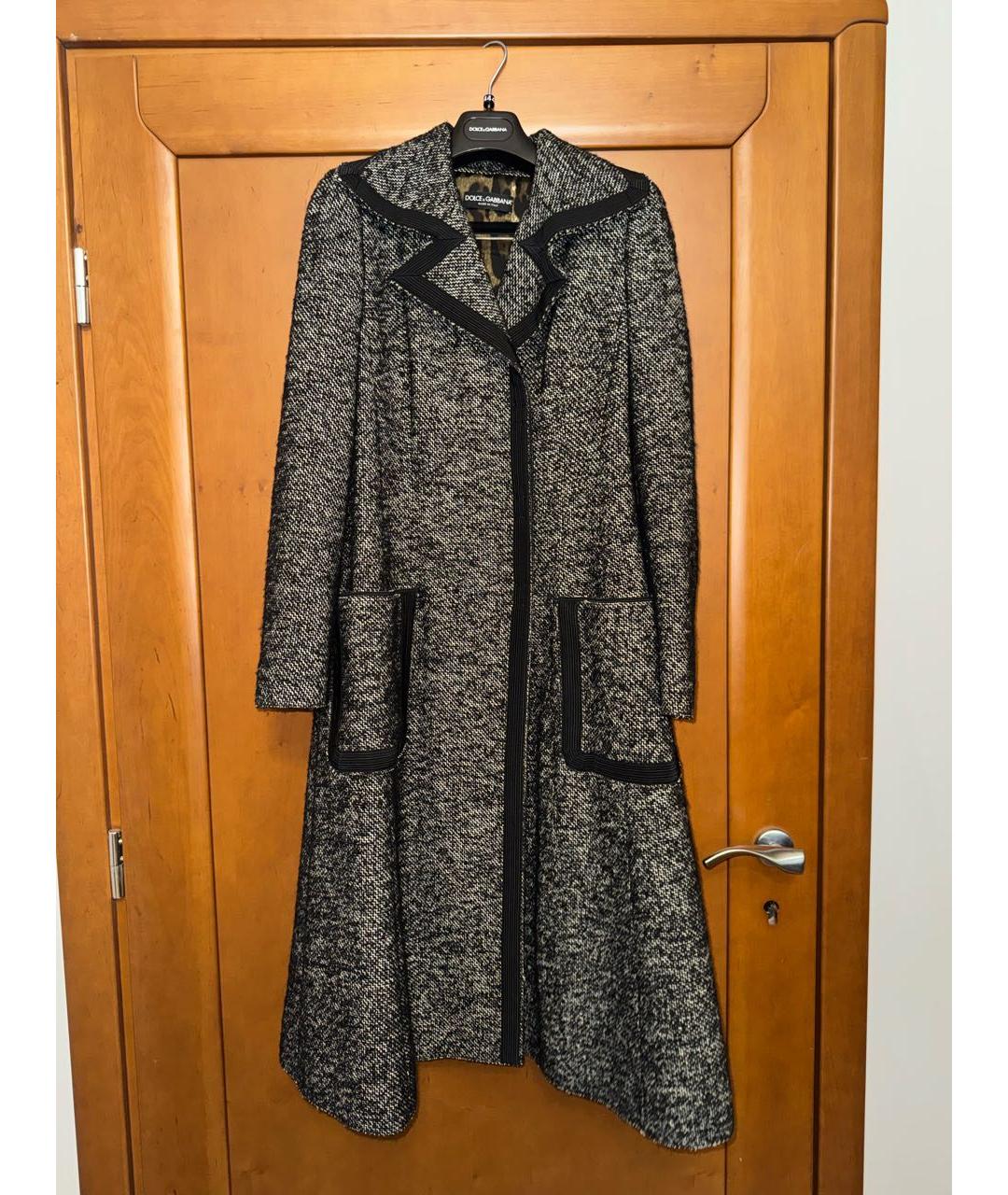 DOLCE&GABBANA Черное шерстяное пальто, фото 9
